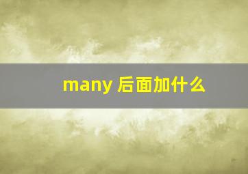 many 后面加什么